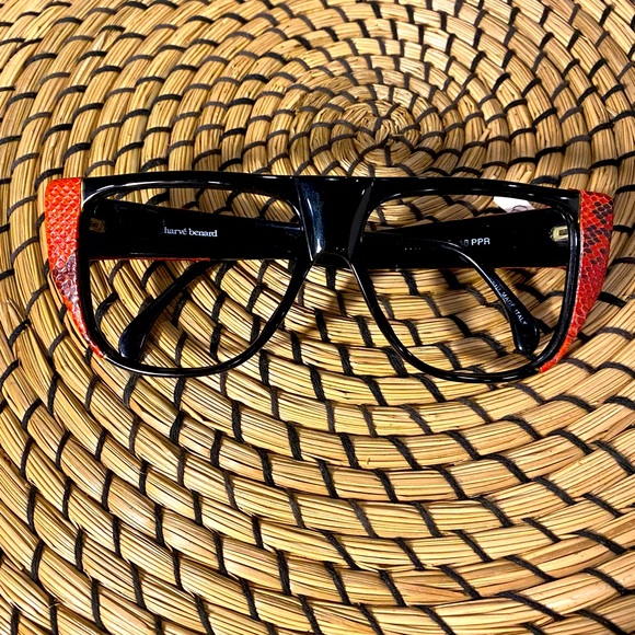 Vintage Harvé Benard 1980’s Red Python Skin Glasses - Picture 1 of 6